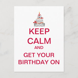 BEHALT CALM Happy Birthday Postcard Postkarte