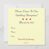 BEHALT CALM Hochzeitsempfang (rot) Einladung (Rückseite)