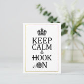Behalt Calm Hook auf Imitate Gold Crochet Handwerk Postkarte (Stehend Vorderseite)