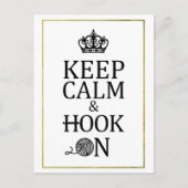 Behalt Calm Hook auf Imitate Gold Crochet Handwerk Postkarte (Vorderseite)