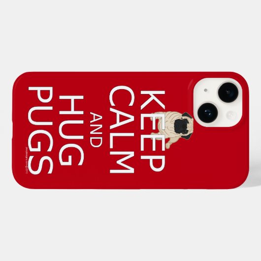 Behalt Calm Hug Mops Dog Lover Case-Mate iPhone Hülle (Rückseite (Horizontal))