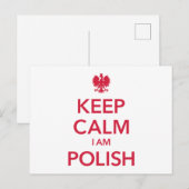 BEHALT CALM I AM POLISH POSTKARTE (Vorne/Hinten)