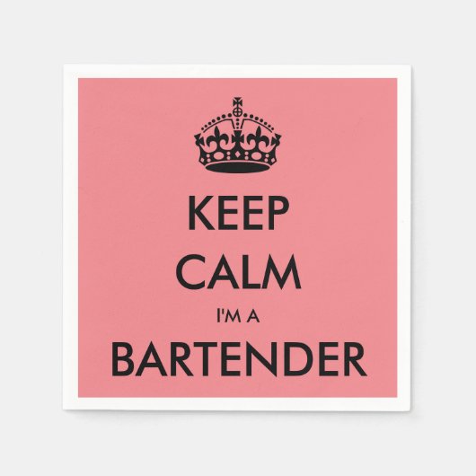 BEHALT CALM I BIN BARKEEPER SERVIETTE (Vorderseite)