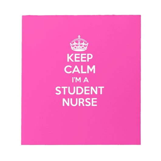 BEHALT CALM I BIN EIN STUDENT NURSE PINK NURSING G NOTIZBLOCK (Vorderseite)