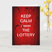 BEHALT CALM i gewann DIE LOTTERY Karte (Gelbe Blume)