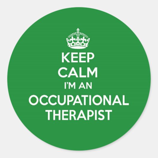 BEHALT CALM I IST EINE BERUFSTHERAPIE MIT GIFT RUNDER AUFKLEBER (Vorderseite)