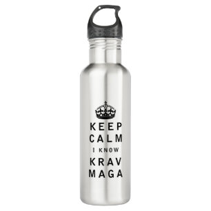 Behalt Calm I Know Krav Maga - Israel IDF Defence Edelstahlflasche