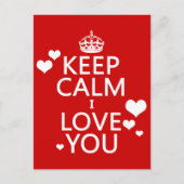 Behalt Calm I Liebe Sie - alle Farben Postkarte (Vorderseite)