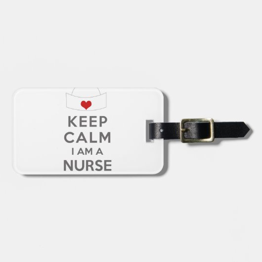 Behalt Calm Ich bin Krankenschwester Gepäckanhänger (Vorderseite horizontal)