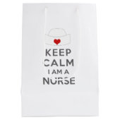 Behalt Calm Ich bin Krankenschwester Mittlere Geschenktüte (Rückseite)