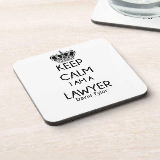 Behalt Calm, ich bin Rechtsanwältin Getränkeuntersetzer (Linke Seite)
