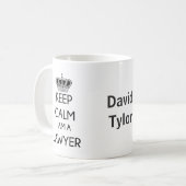 Behalt Calm, ich bin Rechtsanwältin Kaffeetasse (Vorderseite Links)