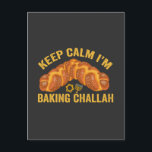 Behalt Calm ich brasse Challah Funny Hanukkah Ankündigungspostkarte<br><div class="desc">lustig, Geschenk, Geburtstag, menorah, chanukah, hanukkah, menorah, latke, jewish, Ferien</div>