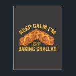 Behalt Calm ich brasse Challah Funny Hanukkah Ankündigungspostkarte<br><div class="desc">lustig, Geschenk, Geburtstag, menorah, chanukah, hanukkah, menorah, latke, jewish, Ferien</div>