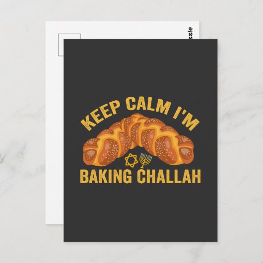 Behalt Calm ich brasse Challah Funny Hanukkah Postkarte (Vorne/Hinten)