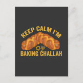 Behalt Calm ich brasse Challah Funny Hanukkah Postkarte (Vorderseite)
