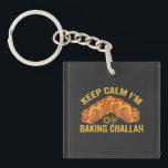 Behalt Calm ich brasse Challah Funny Hanukkah Schlüsselanhänger<br><div class="desc">lustig, Geschenk, Geburtstag, menorah, chanukah, hanukkah, menorah, latke, jewish, Ferien</div>
