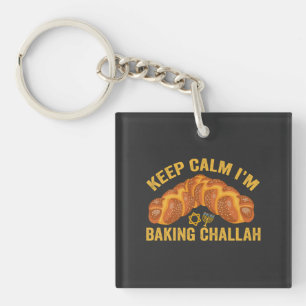 Behalt Calm ich brasse Challah Funny Hanukkah Schlüsselanhänger