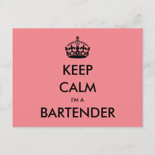 BEHALT CALM I'M A BARKEEPER (Pub, Bar, Salon) Postkarte