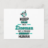 Behalt Calm im a Lineman nicht ein Freakin Postkarte (Vorderseite)