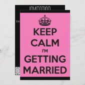 Behalt Calm Im Getried Batchelorette / Hen Einladung (Vorne/Hinten)