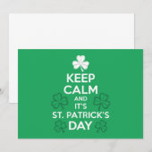 Behalt Calm It's St Patricks Day Irish Einladung (Vorne/Hinten)