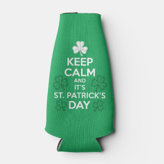 Behalt Calm It's St Patricks Day Irish Flaschenkühler (Vorderseite)
