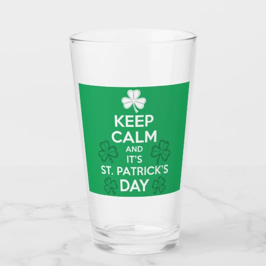 Behalt Calm It's St Patricks Day Irish Glas (Vorderseite)