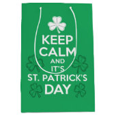 Behalt Calm It's St Patricks Day Irish Mittlere Geschenktüte (Vorderseite)
