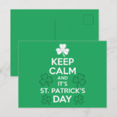 Behalt Calm It's St Patricks Day Irish Postkarte (Vorne/Hinten)