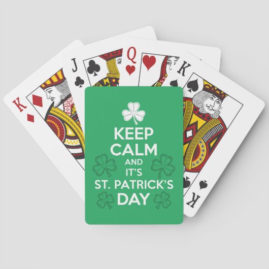 Behalt Calm It's St Patricks Day Irish Spielkarten (Rückseite)
