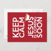 "Behalt Calm Jesus kommt bald" - Postkarte (Vorne/Hinten)