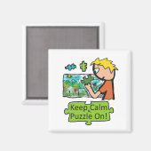Behalt Calm Jigsaw Puzzle Magnet (Vorderseite/Rückseite)