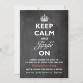 Behalt Calm & Jingle auf Rustic Holiday Party Einl Einladung (Vorderseite)