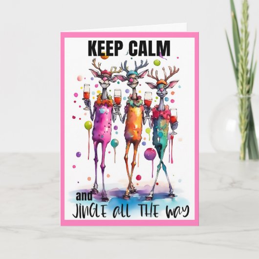 Behalt Calm Jingle Den ganzen Weg Weihnachtsgrüße Karte (Vorderseite)