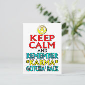 Behalt Calm — Karma Postkarte (Stehend Vorderseite)