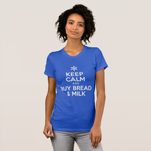 Behalt Calm kaufen Brot und Milch (auf DUNKEL) T-Shirt (Vorne ganz)