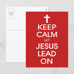 Behalt Calm Lass Jesus Lead On - Christlich Christ Feiertagspostkarte
