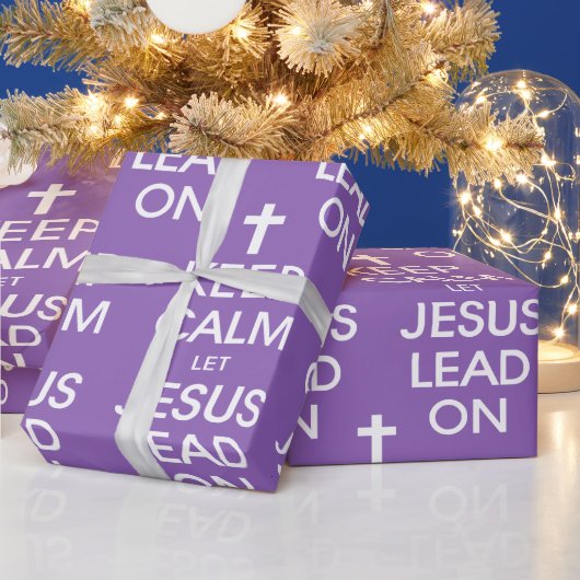 Behalt Calm Lass Jesus Lead On - Christlich Christ Geschenkpapier (Feiertage)
