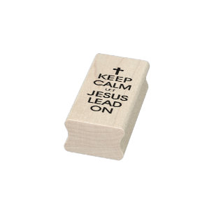 Behalt Calm Lass Jesus Lead On - Christlich Religi Gummistempel