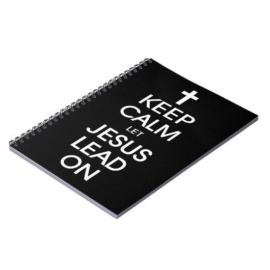 Behalt Calm Lass Jesus Lead On - Christlich Religi Notizblock (Linke Seite)