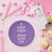 Behalt Calm Lass Jesus Lead On - Christlich Religi Pappteller (Party)