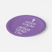 Behalt Calm Lass Jesus Lead On - Christlich Religi Pappteller (Schrägansicht)