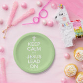 Behalt Calm Lass Jesus Lead On - Christlich Religi Pappteller (Party)