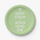 Behalt Calm Lass Jesus Lead On - Christlich Religi Pappteller (Vorderseite)