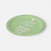 Behalt Calm Lass Jesus Lead On - Christlich Religi Pappteller (Schrägansicht)