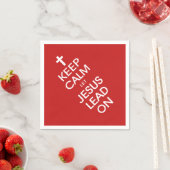 Behalt Calm Lass Jesus Lead On - Christlich Religi Serviette (Beispiel)