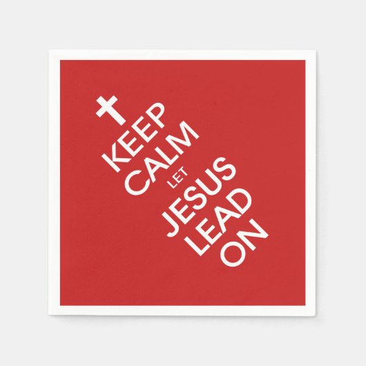 Behalt Calm Lass Jesus Lead On - Christlich Religi Serviette (Vorderseite)