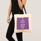 Behalt Calm Lass Jesus Lead On - Christlich Religi Tragetasche (Vorderseite (Produkt))
