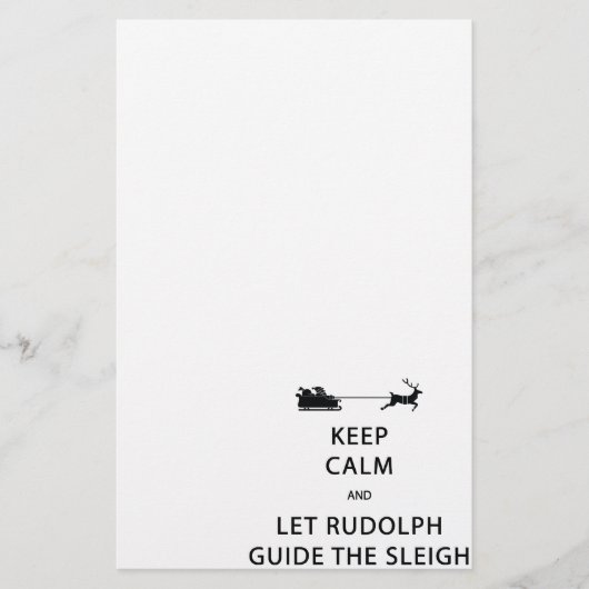 Behalt Calm Lass Rudolph Guide Sleigh Briefpapier (Vorderseite)